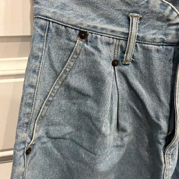 Vintage Grass Rags High Waist Denim Pleated Shorts Blue Size 9/10 Retro Summer - Picture 4 of 10